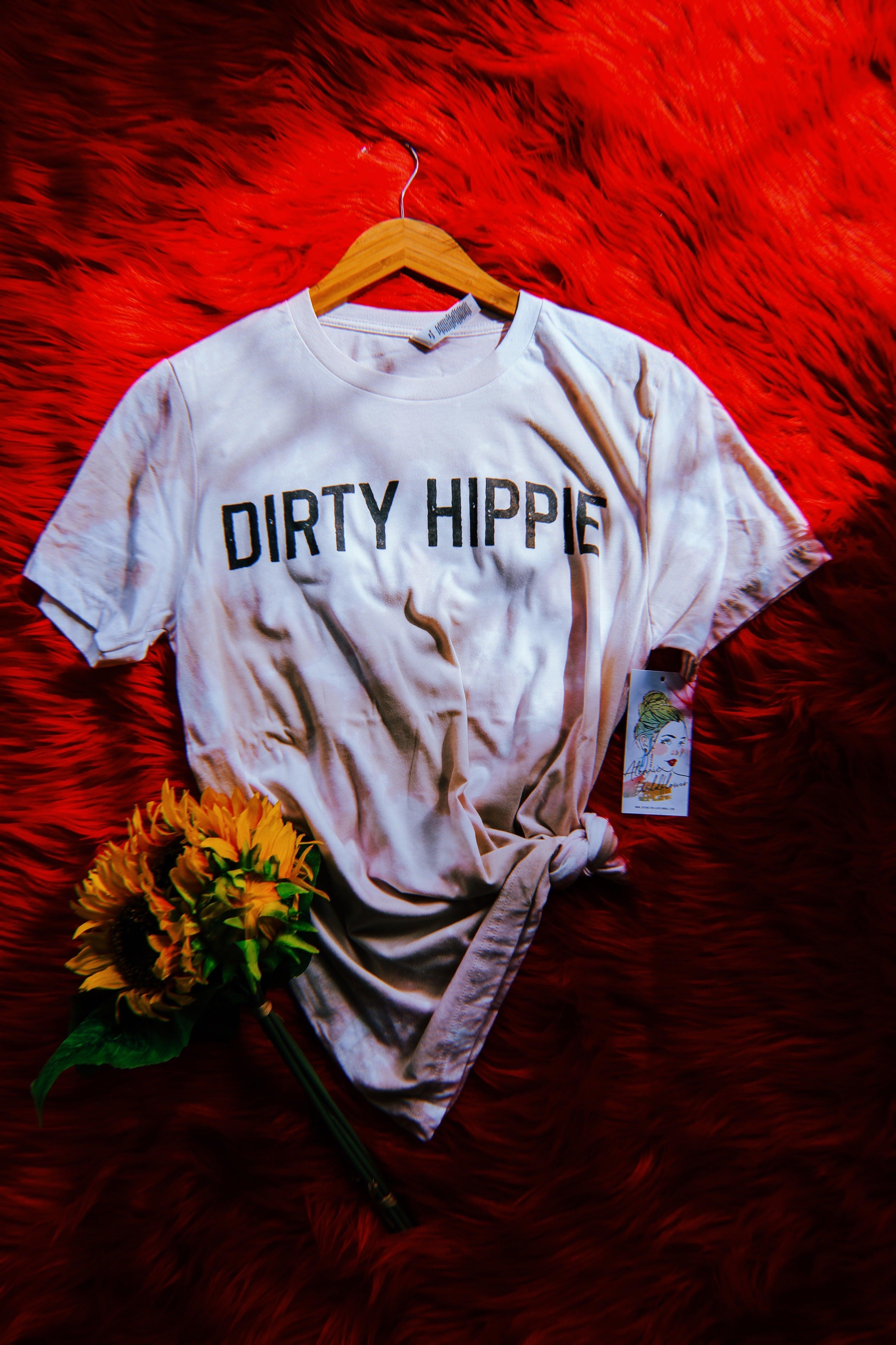 Dirty Hippie Distressed Bleached Tee - Atomic Wildflower
